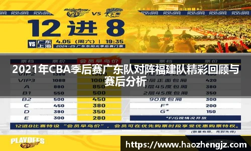 2021年CBA季后赛广东队对阵福建队精彩回顾与赛后分析